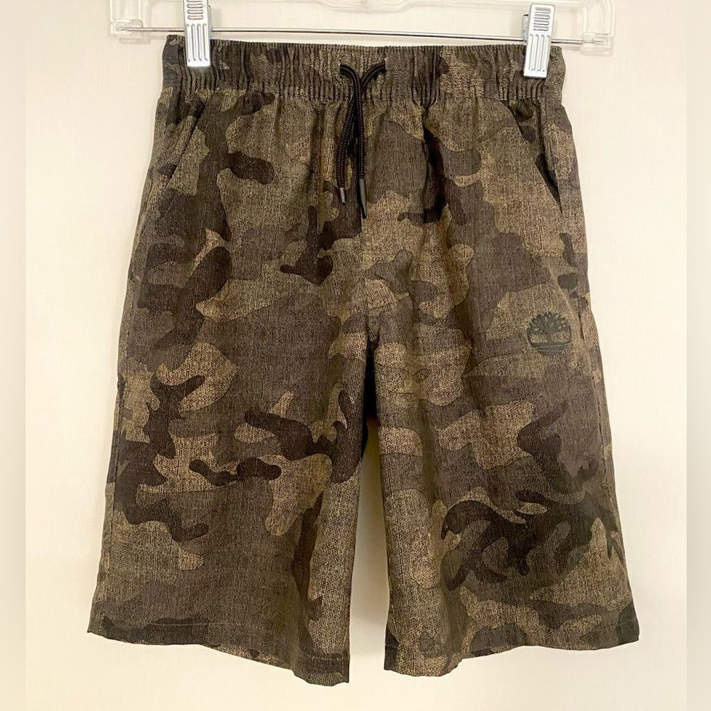 Timberland Boys' Amphibian 2-Way Stretch Pull-On Shorts camo size small (8)